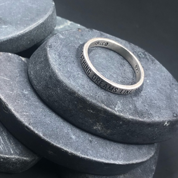 Sugarboo & CO 925 Sterling Silver Stackable “Breathing Dreams Like Air” Ring - Picture 8 of 11